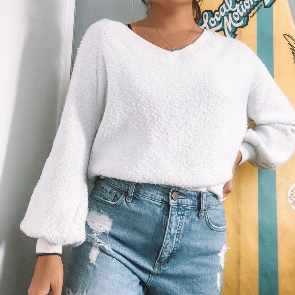 White Fuzzy Sweater